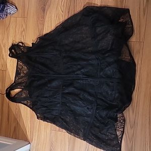 Lace top with attached camisole